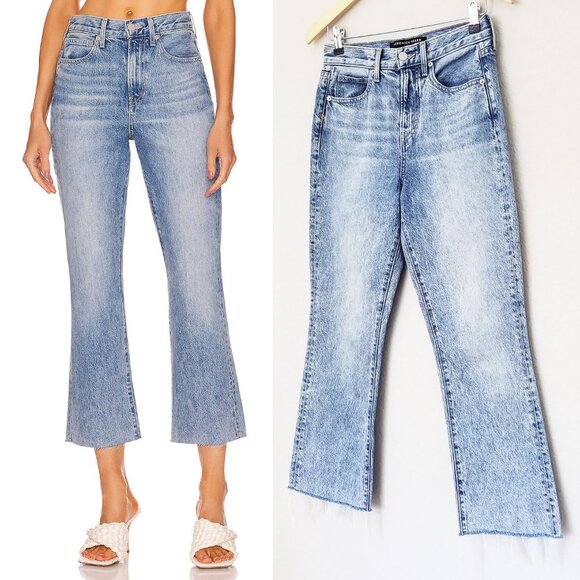 Veronica Beard Carly Kick-Flare Jean 25 Raw Hem High Rise Blue Pebble Stone $248 - Picture 3 of 16